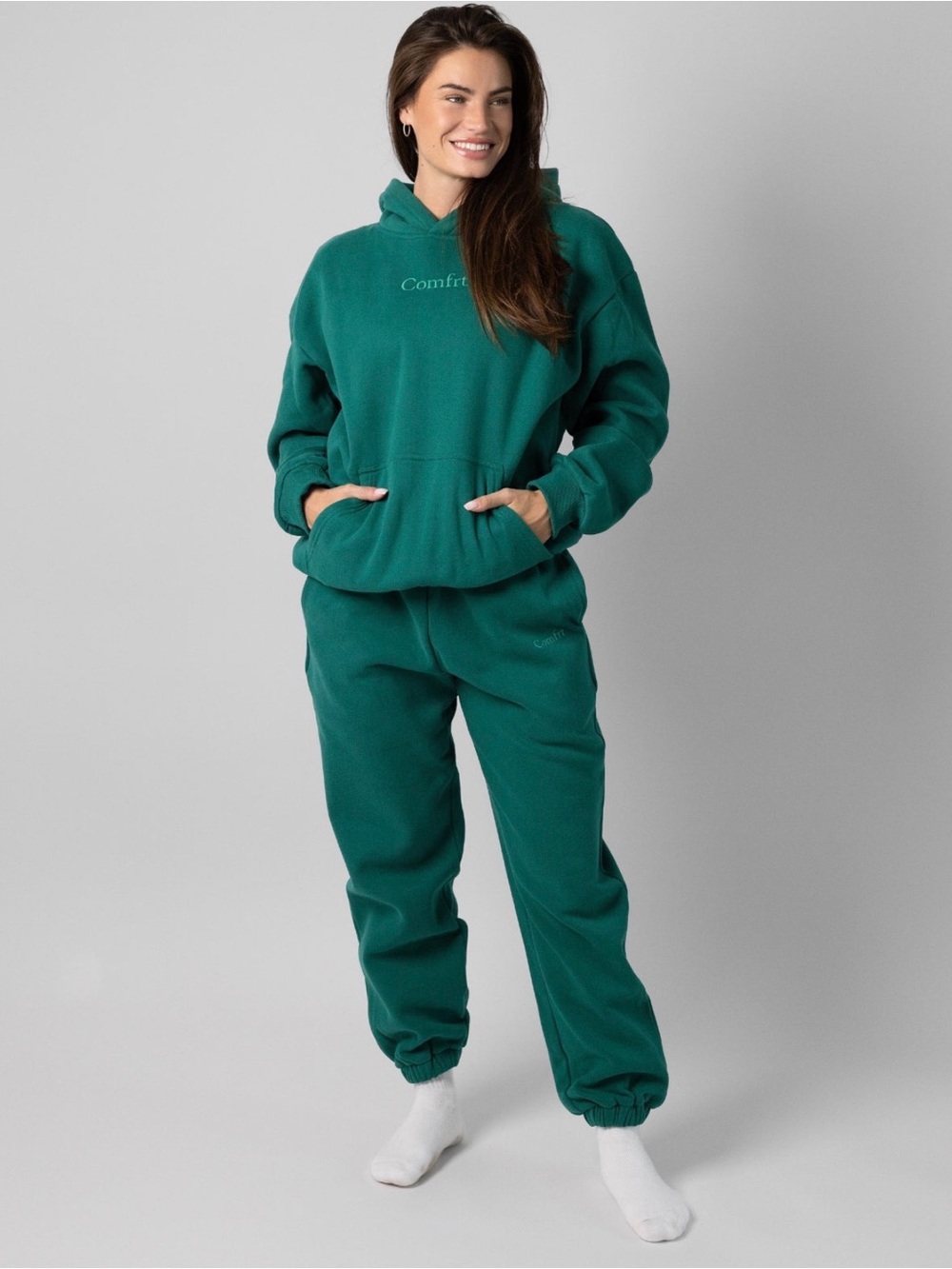 Comfort Fleece Jogger Pants - Teal Green
